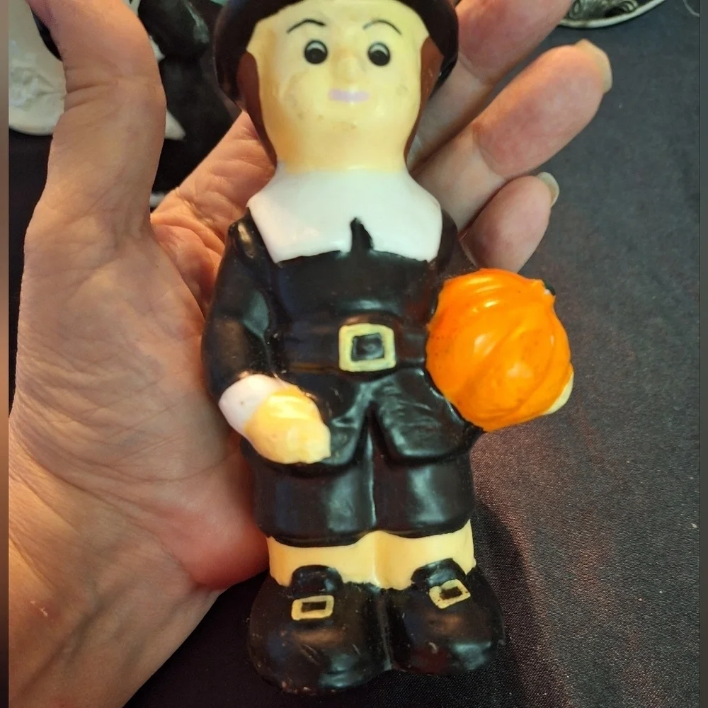 Pilgrim candle wax figures